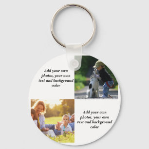 Add your own photos, text and background throw pi keychain