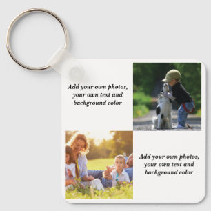 Add your own photos, text and  background throw pi keychain