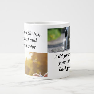 Add your own photos, text and  background throw pi large coffee mug