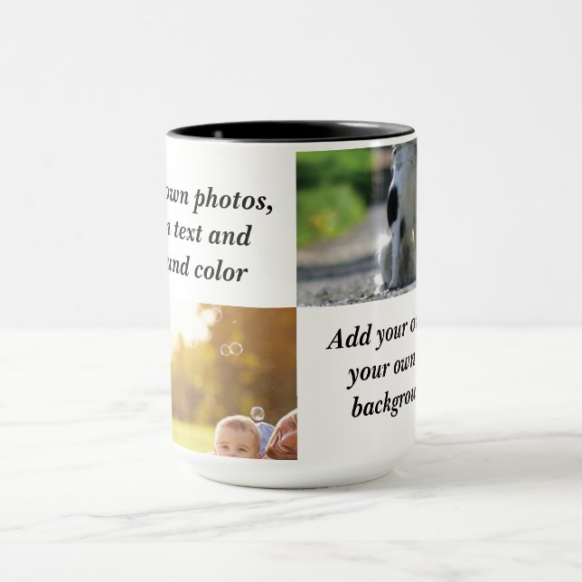 Add your own photos, text and  background throw pi mug (Center)