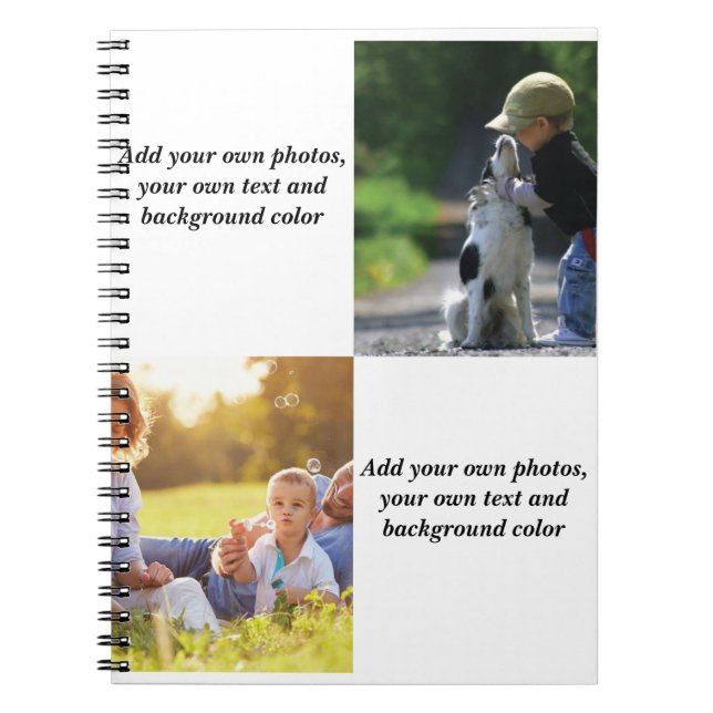 Add your own photos, text and  background throw pi notebook (Front)