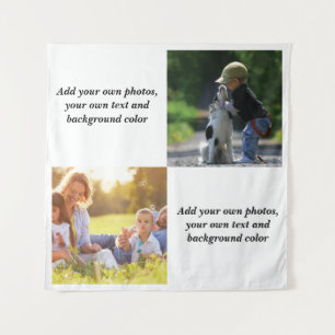 Add your own photos, text and background throw pi tapestry