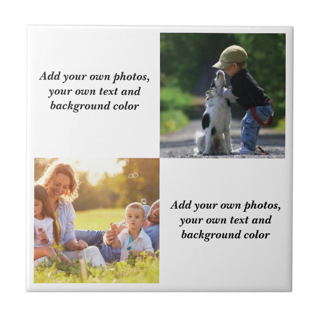 Add your own photos, text and  background throw pi tile (Front)