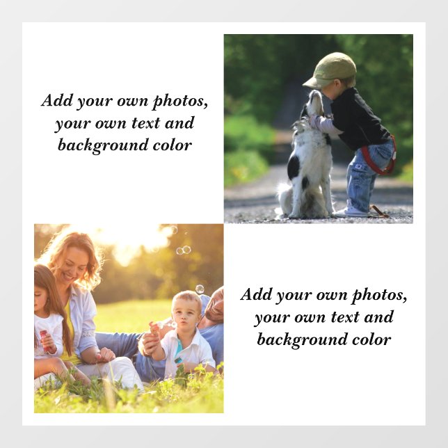 Add your own photos, text and  background throw pi window cling (Sheet)