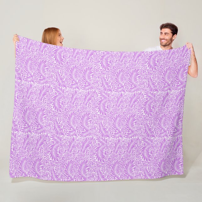 Add your own picture cute pattern white and purple fleece blanket (In Situ)