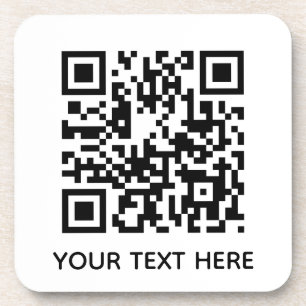 Add your own QR Code text Scan menu link Coaster