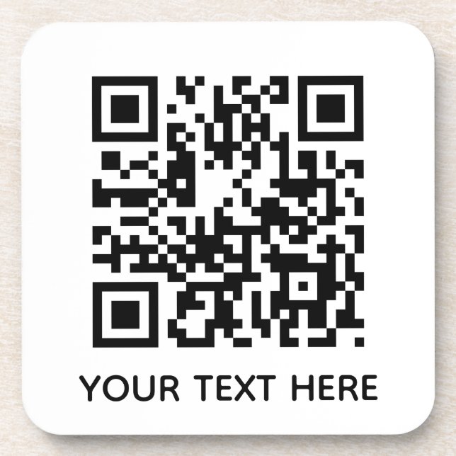 Add your own QR Code text Scan menu link Coaster (Front)