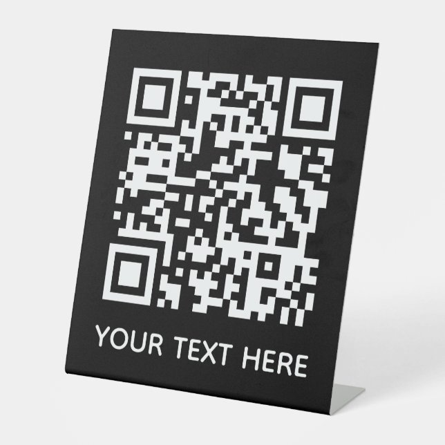 Add your own QR Code text Scan menu link Pedestal  Sign (Front)