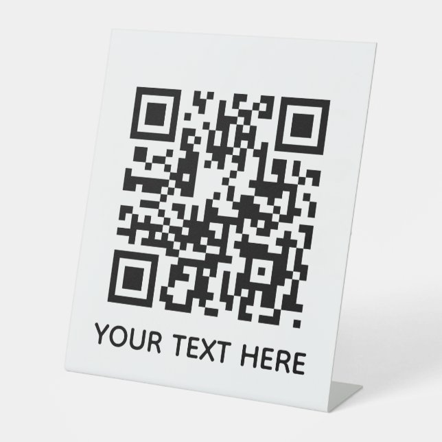 Add your own QR Code text Scan menu link Pedestal Sign (Front)