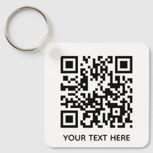 Add your own QR Code text Scan Minimal Simple  Keychain