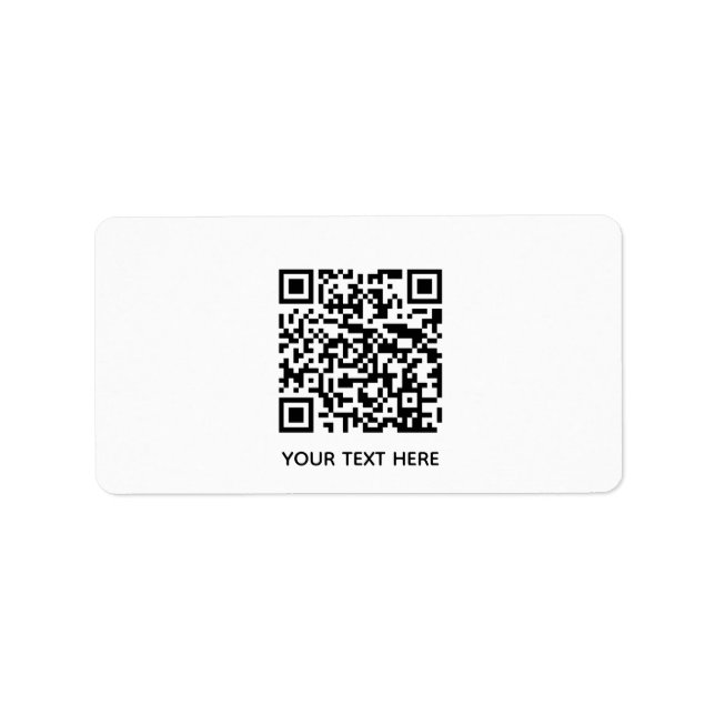 Add your own QR Code text Scan Minimal Simple Label (Front)