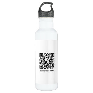 Add your own QR Code text Scan Minimal Simple lost 710 Ml Water Bottle