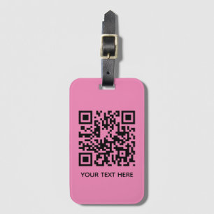 Add your own QR Code text Scan Minimal Simple Lugg Luggage Tag