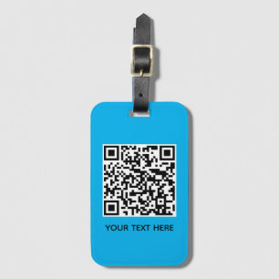 Add your own QR Code text Scan Minimal Simple Lugg Luggage Tag