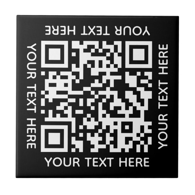 Add your own QR Code text Scan Minimal Simple  Til Tile (Front)
