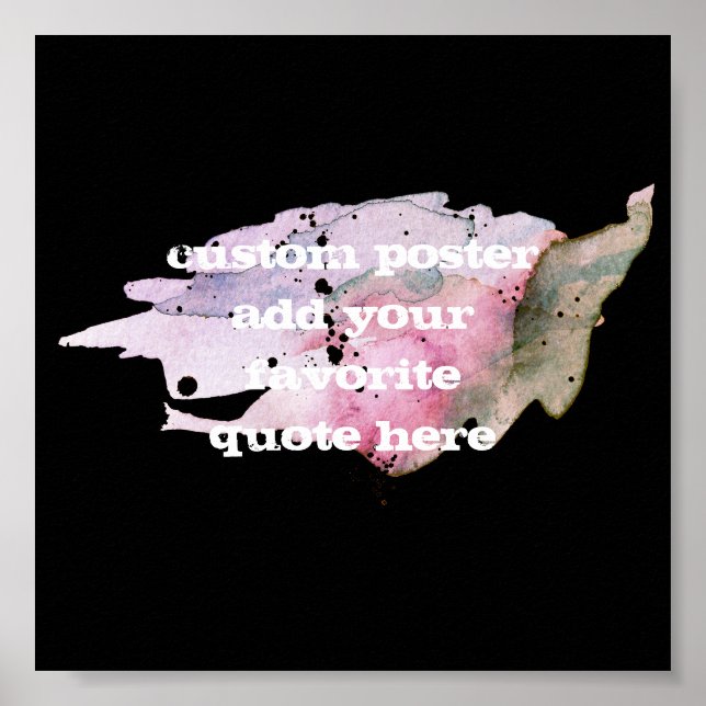 add your own quote poster watercolor design (Front)