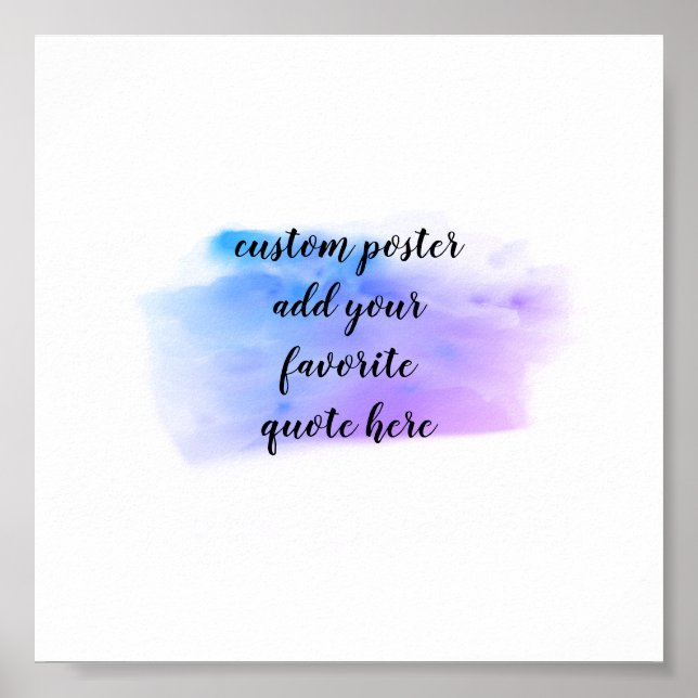 add your own quote poster watercolor design (Front)
