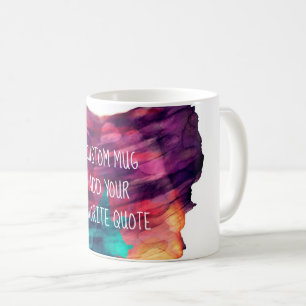 add your own quote purple watercolor design coffee mug