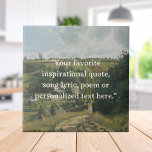 Add Your Own Quote Vintage Cottagecore Tile<br><div class="desc">Create your own quote decorative tile in a cottagecore aesthetic style.  Simply add your favourite inspirational quote,  poem or custom text over a vintage landscape painting.</div>