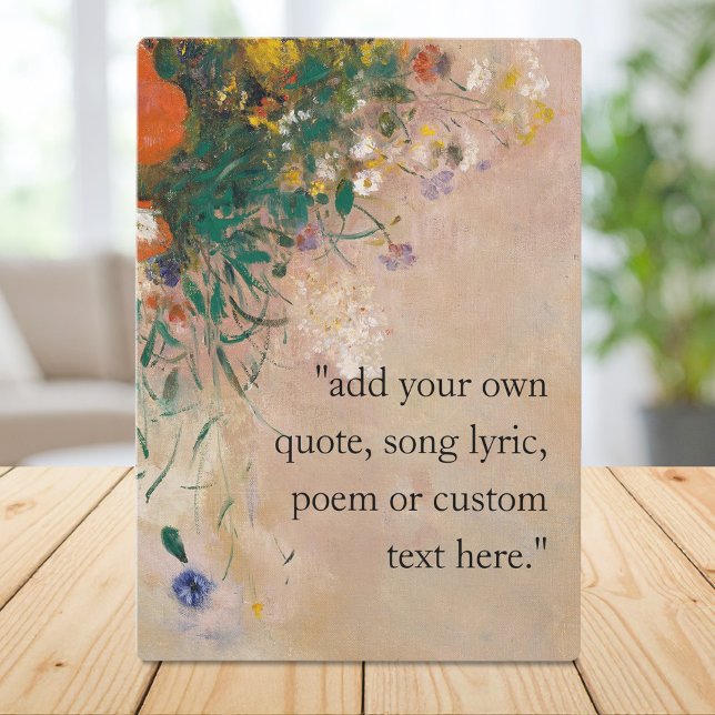 Add Your own Quote Vintage Floral Plaque (Creator Uploaded)