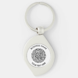 Add your own round QR Code Scan Minimal Simple Keychain