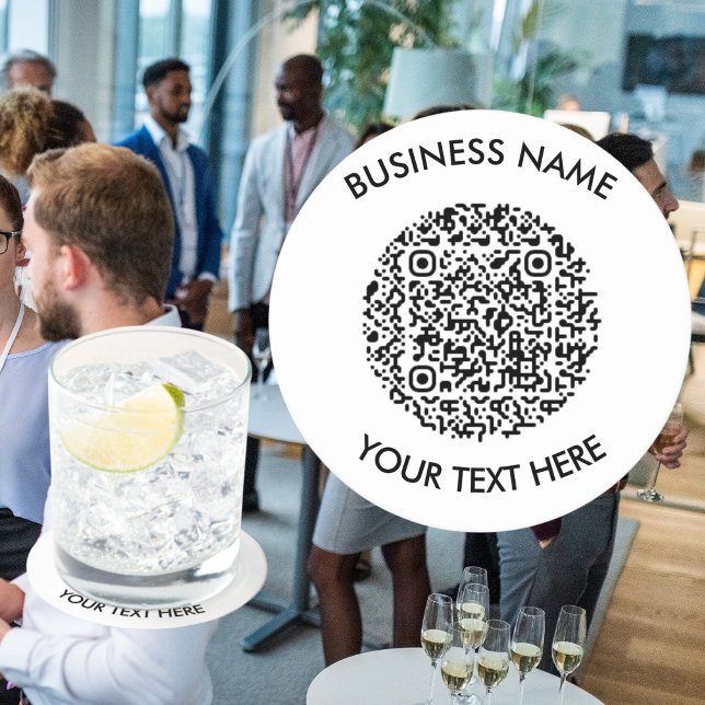 Add your own round QR Code Scan Minimal Simple Round Paper Coaster (Add your own round QR Code Scan Minimal Simple Round Paper Coaster
for business promotion)