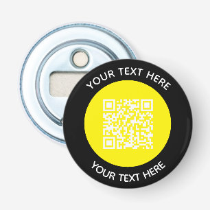 Add your own round QR Code text Scan Minimal Bottle Opener