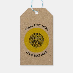 Add your own round QR Code text Scan Minimal Gift Tags