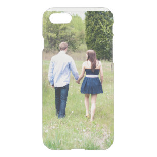 Add your own save the date engagement photo clear iPhone SE/8/7 case