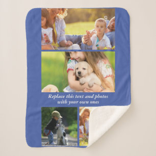 Add your own text and photos sherpa blanket