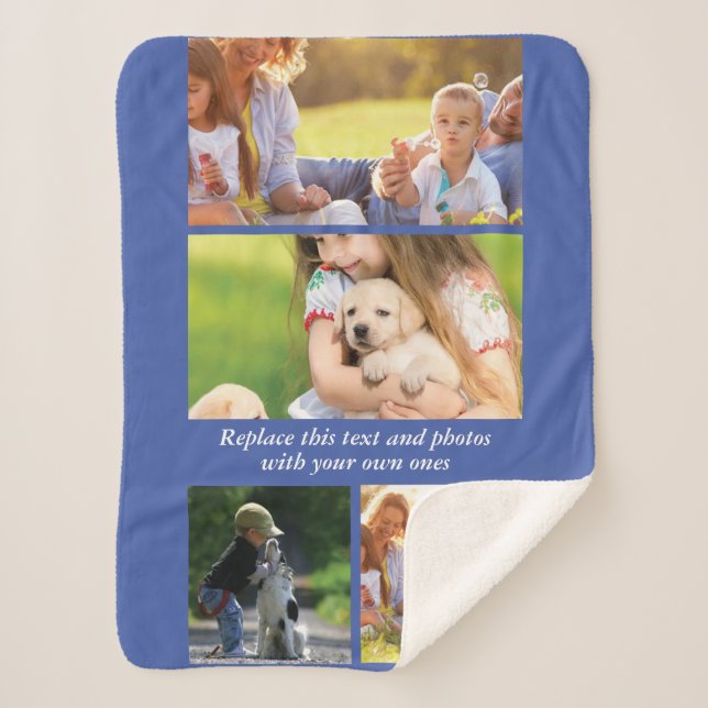 Add your own text and photos sherpa blanket (Front)