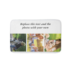 Add your own text and pics bath mat
