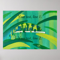 Add your own text Blue Green Yellow Chameleon