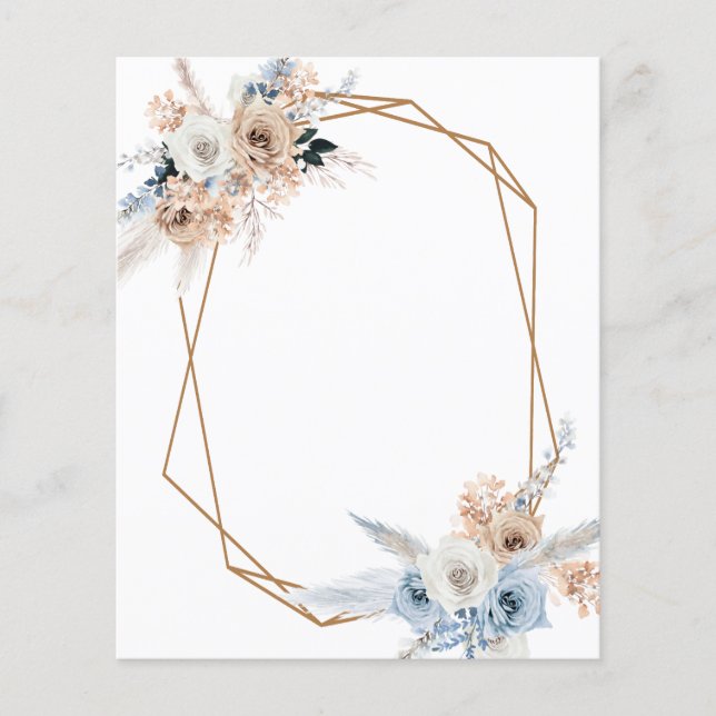 add your own text boho floral pampas wedding (Front)