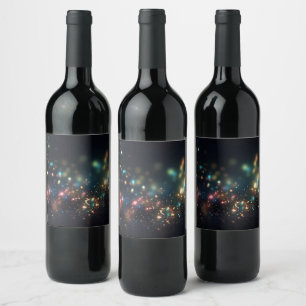 Add Your Own Text - Colourful Glitter Wine Label