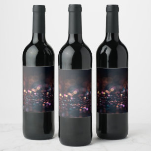 Add Your Own Text - Deep Purple Glitter Wine Label