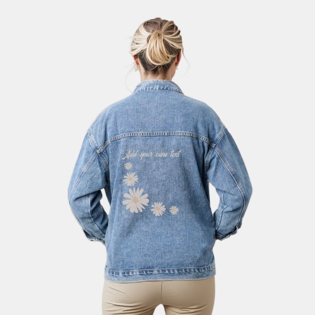 Add your own text flower Personalized Denim Jacket (Model)