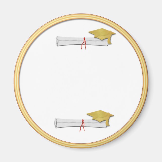 Add Your Own Text Gold Graduation Magnet (Front)