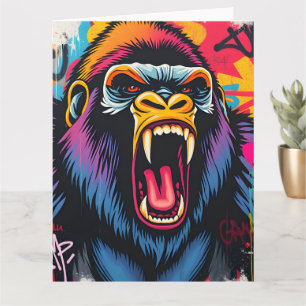 ADD YOUR OWN TEXT Graffiti Gorilla  Card
