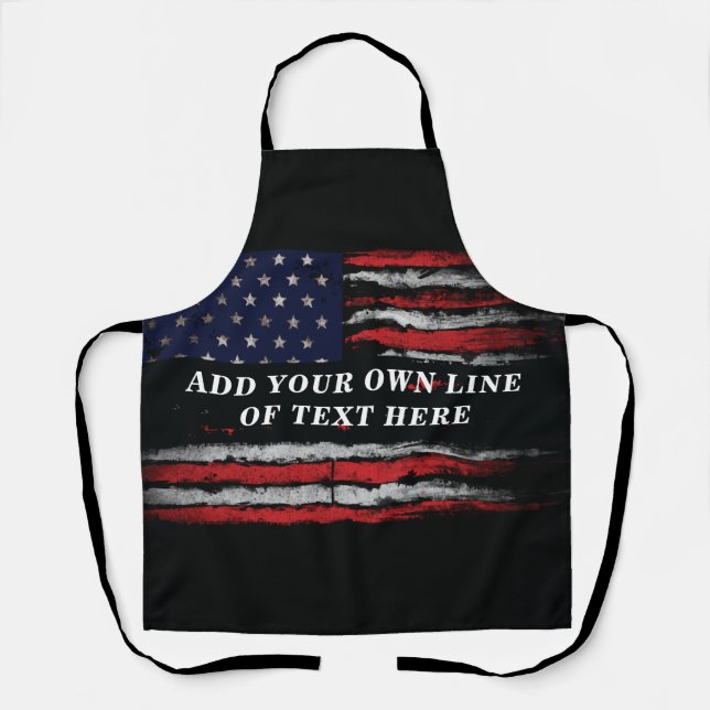 Add your own text on grunge American flag Apron (Front)