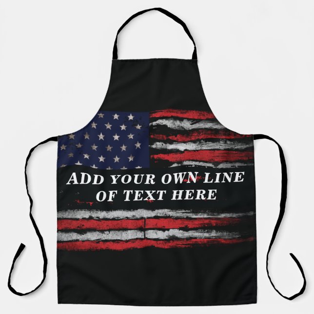 Add your own text on grunge American flag Apron (Front)