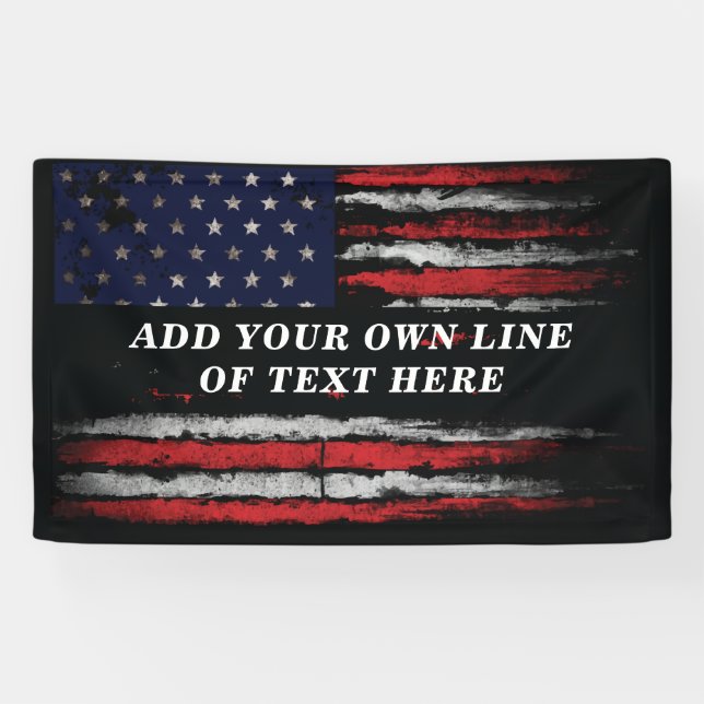 Add your own text on grunge American flag Banner (Horizontal)