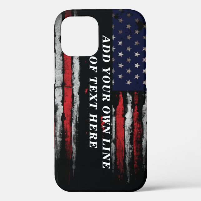 Add your own text on grunge American flag Case-Mate iPhone Case (Back)