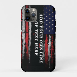 Add your own text on grunge American flag iPhone 11 Pro Case