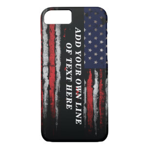 Add your own text on grunge American flag Case-Mate iPhone Case