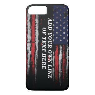 Add your own text on grunge American flag Case-Mate iPhone Case