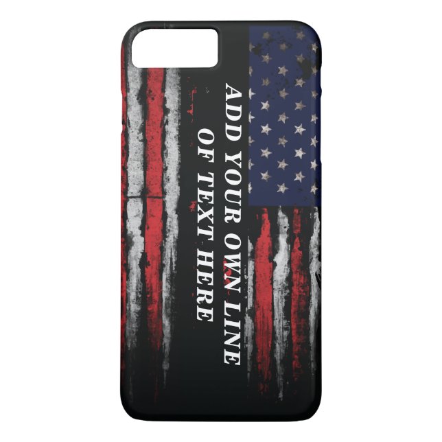 Add your own text on grunge American flag Case-Mate iPhone Case (Back)
