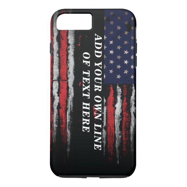 Add your own text on grunge American flag Case-Mate iPhone Case (Back)
