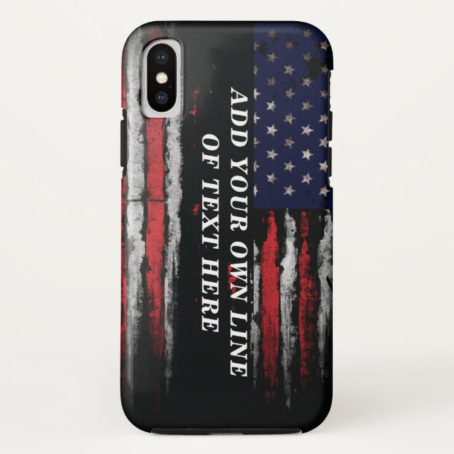 Add your own text on grunge American flag Case-Mate iPhone Case (Back)