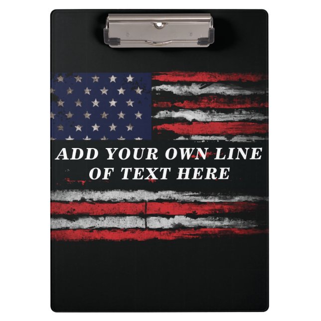 Add your own text on grunge American flag Clipboard (Front)